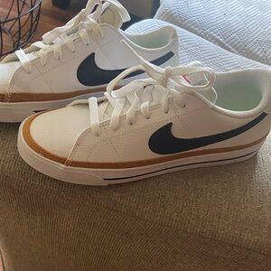 Nike womens White and Tan Sneakers
